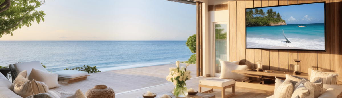 Vacation rental home with oceanfront TV